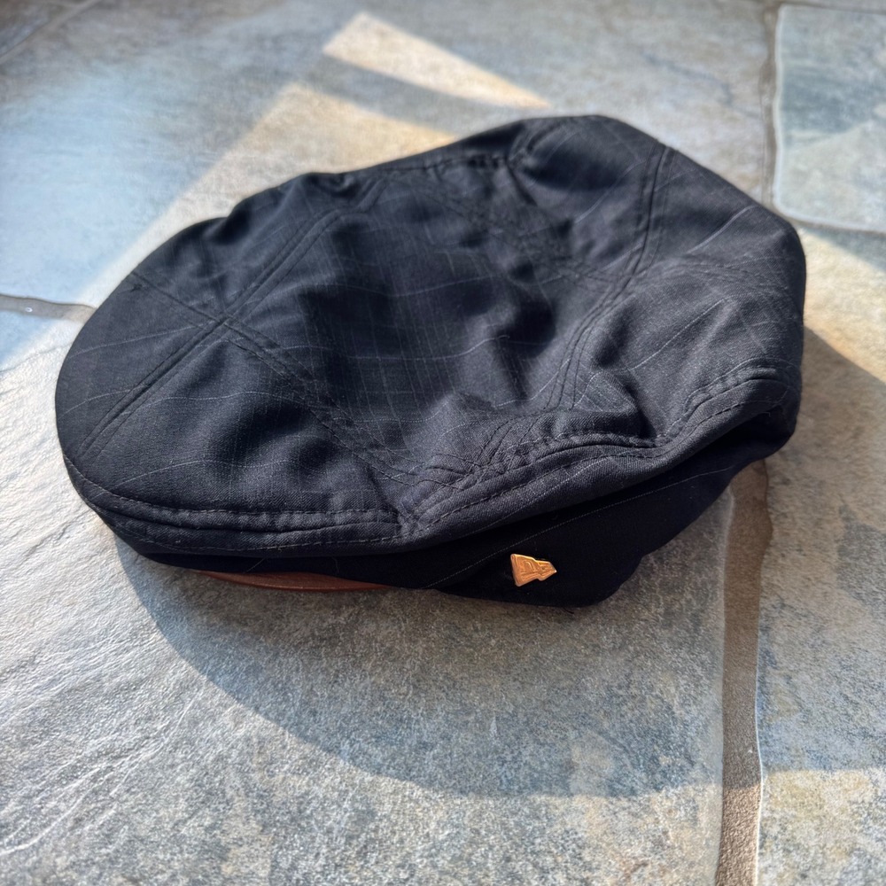 Rare New Era EK Collection Driver Cap Size L Black Quilted Lining Retro Flat Hat